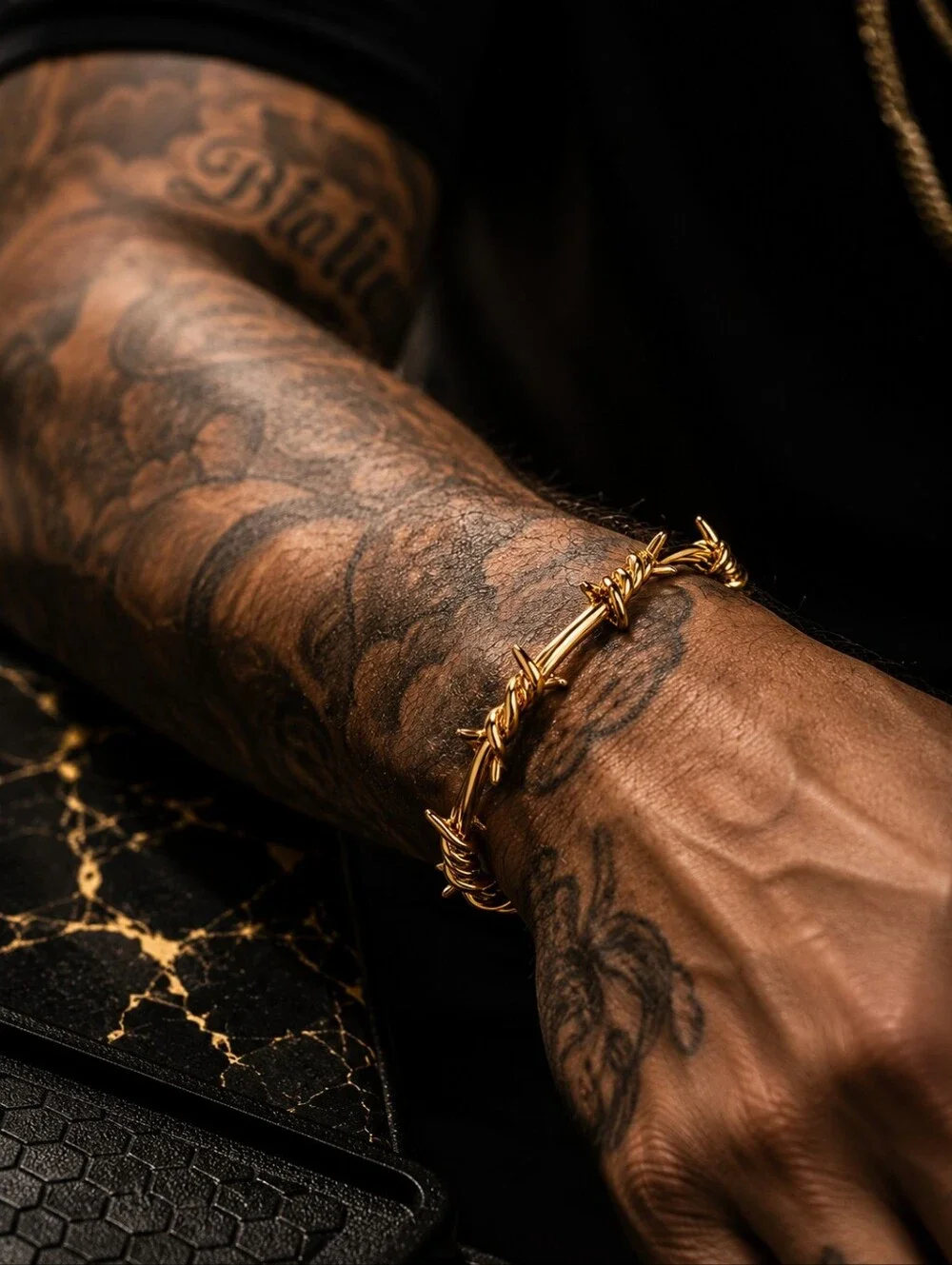 Hip Hop Barbed wire cuff bracelet